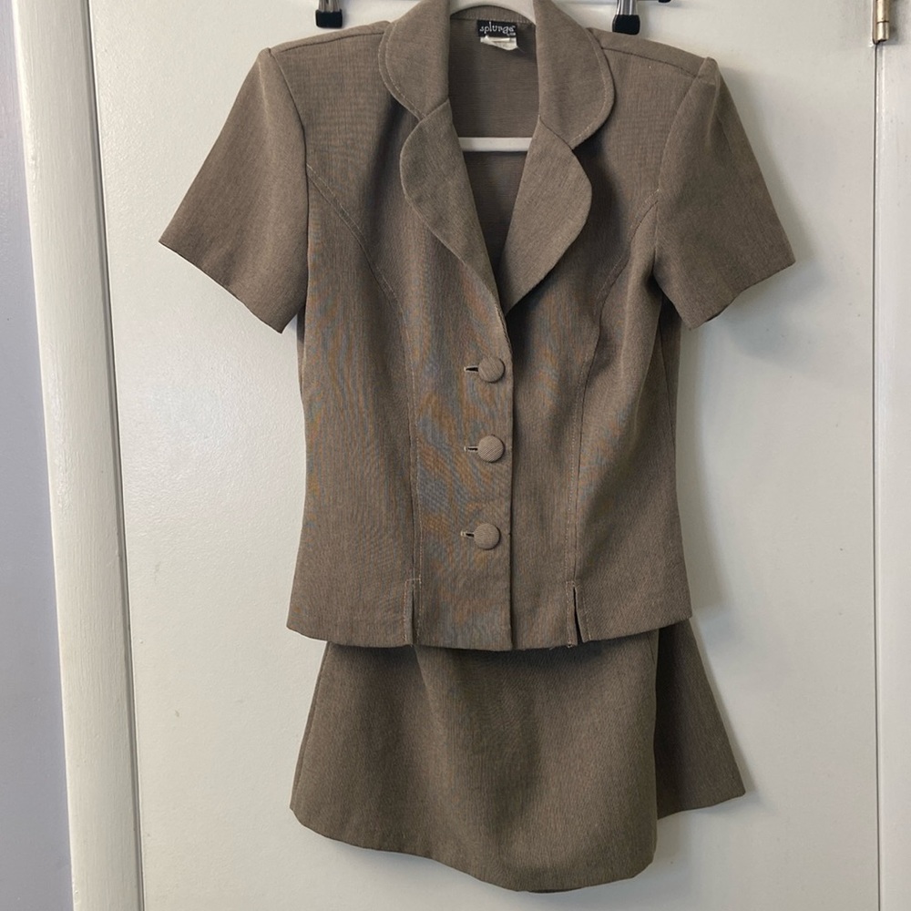 2-piece sexy mini skirt suit